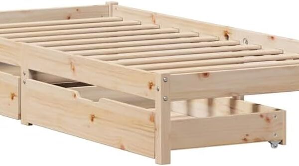 Premium massief dennenhouten bed 90x190 met lades