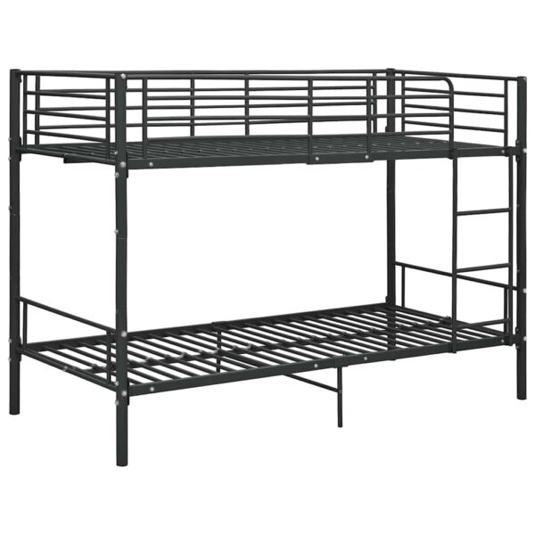 Premium metalen stapelbed 90x200 cm – strak zwart