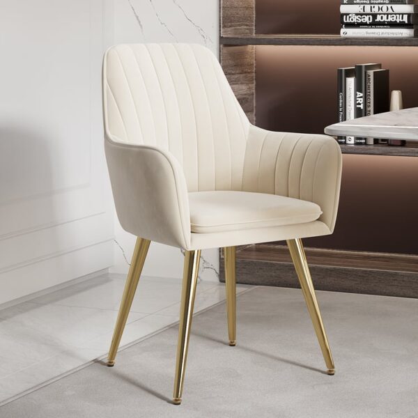 Premium moderne gestoffeerde eetkamerstoelen set van 2 - beige