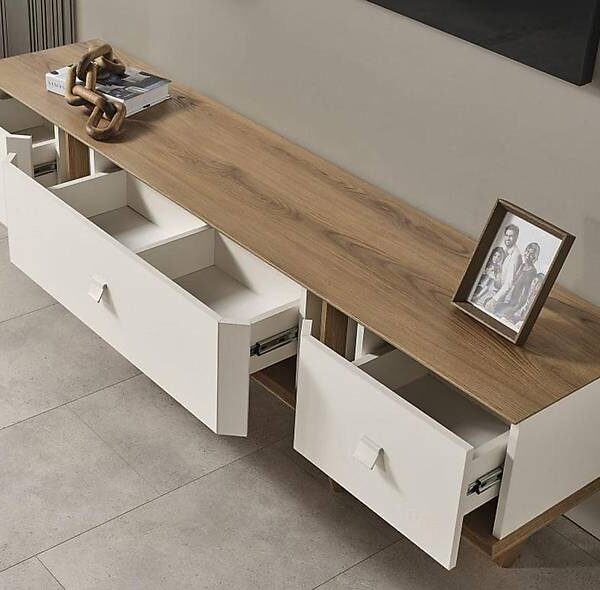 Premium naturel tv-meubel van massief hout