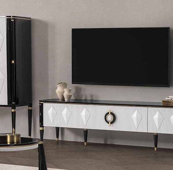 Premium ottomaanse tv-meubel met verborgen opbergruimte