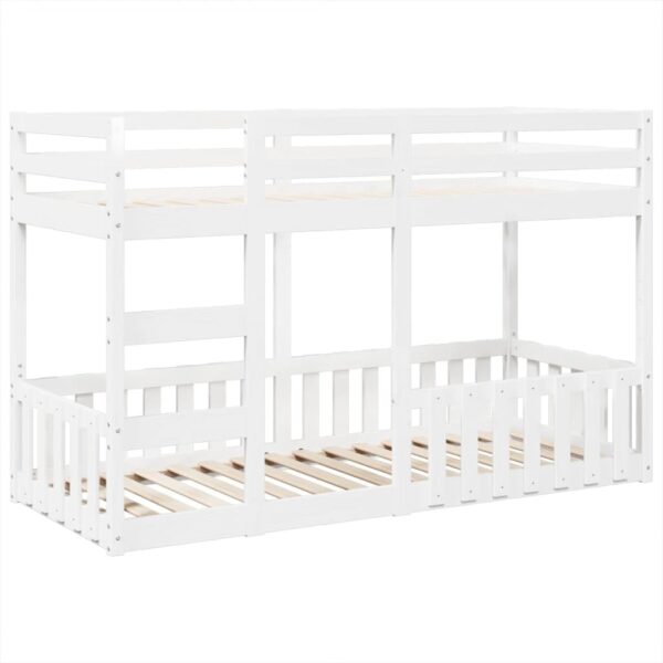 Premium stapelbed 75x190 massief dennenhout wit – omvormbaar