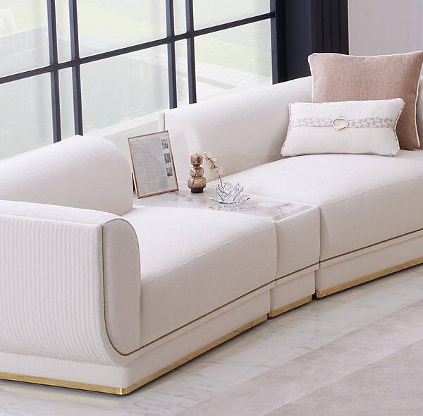 Premium titanium bankstel Parma met salontafel – luxe kwaliteit