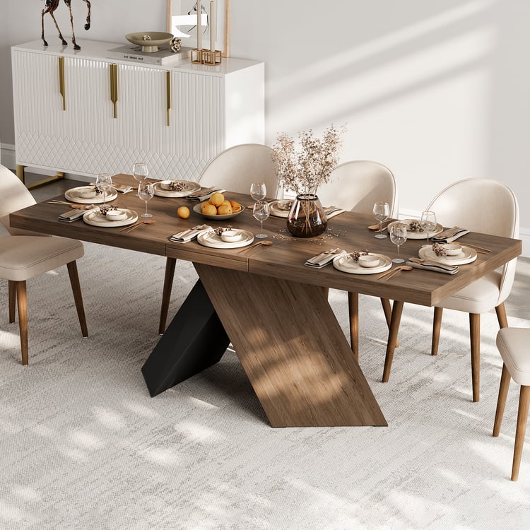 Premium uitschuifbare eettafel van notenhout 163–203 cm