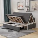 Premium uittrekbare linnen slaapbank met opbergruimte 149×190