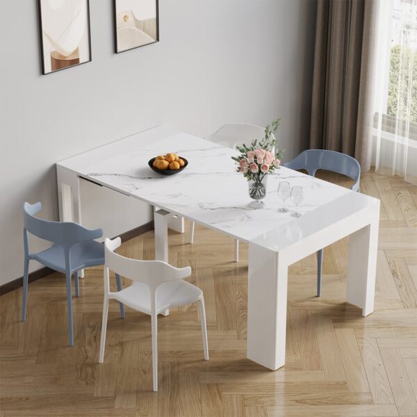 Premium verlengbare eettafel wit — modern & ruimtebesparend