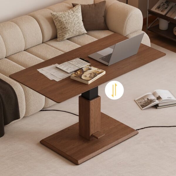 Premium Walnoot Salontafel 120 cm - Hoogte Verstelbaar