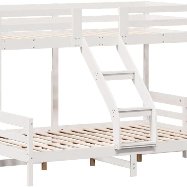 Premium wit stapelbed van massief dennenhout 80x200/140x200