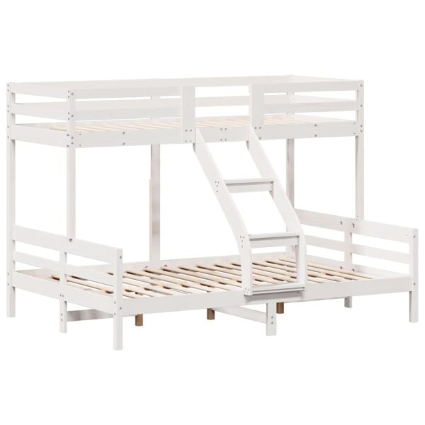 Premium wit stapelbed van massief dennenhout 80x200/140x200