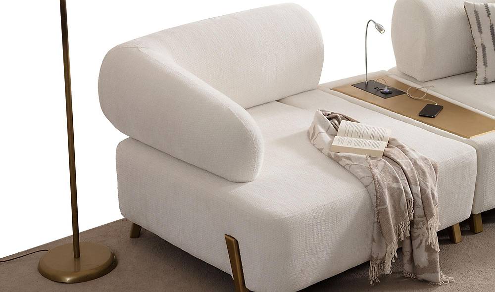 Ramona luxe designbank in antiek goud — premium kwaliteit