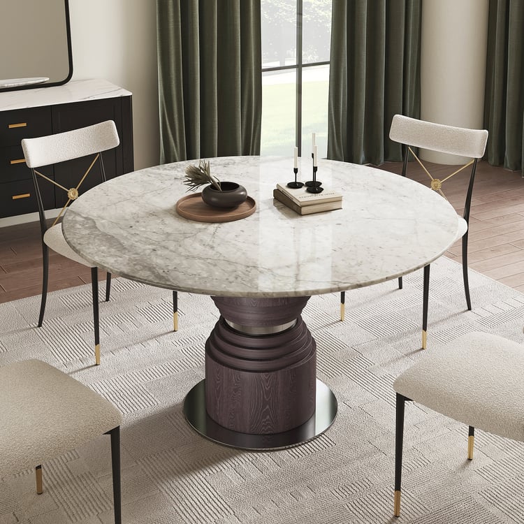 Ronde eettafel met kunstmarmeren voet – Luxe design