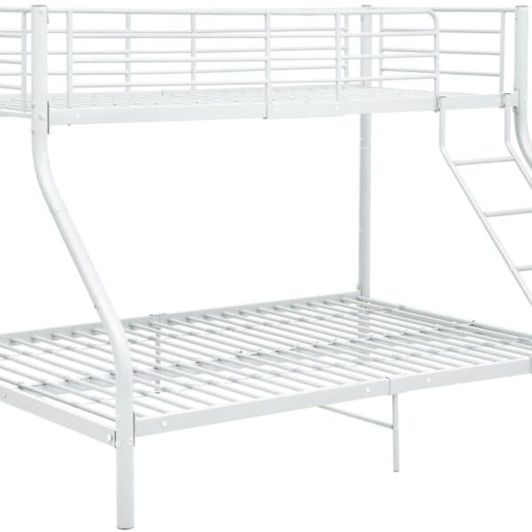 Ruimtebesparend metalen stapelbed 140x200/90x200 wit