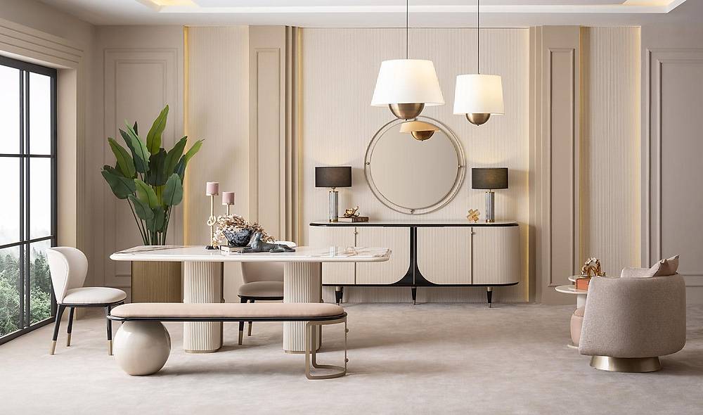 Seramoni Luxe Eetkamer Set – Premium design & massief hout