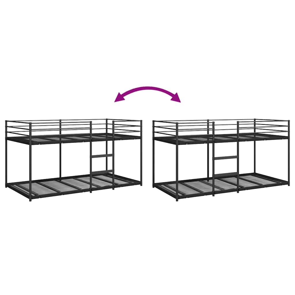 Stapelbed 100x200 cm – Zwart stalen frame, premium kwaliteit