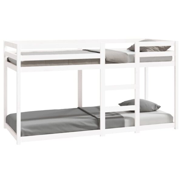 Stapelbed 80x200 cm – topkwaliteit massief grenen, wit