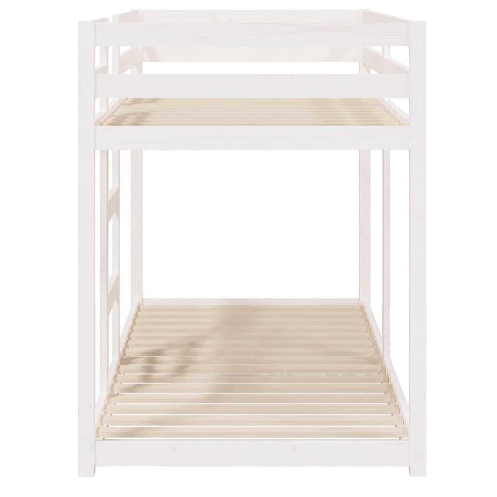 Stapelbed 80x200 cm – topkwaliteit massief grenen, wit