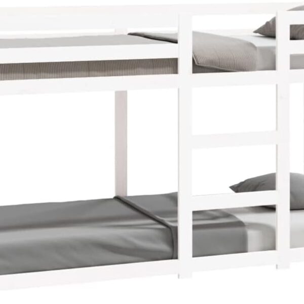 Stapelbed 80x200 cm – topkwaliteit massief grenen, wit