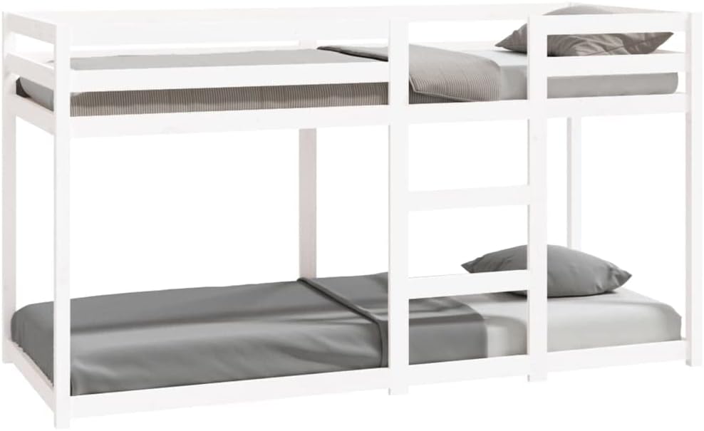 Stapelbed 80x200 cm – topkwaliteit massief grenen, wit