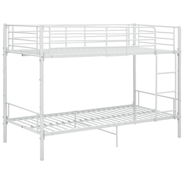 Stevig metalen stapelbed 90x200 cm – wit