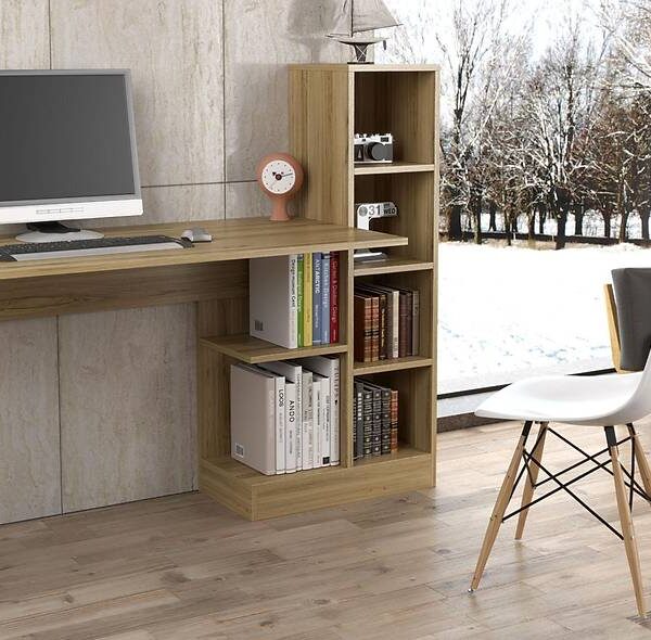 Supra Premium Werkbureau met Boekenplank — Compact en Stijlvol