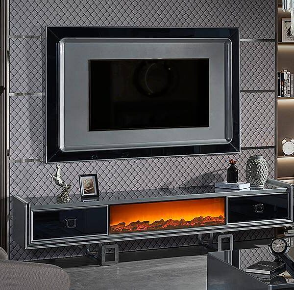Tiana Silver premium tv-meubel met sfeervolle elektrische haard