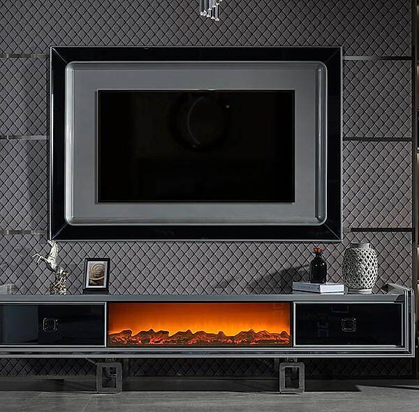 Tiana Silver premium tv-meubel met sfeervolle elektrische haard