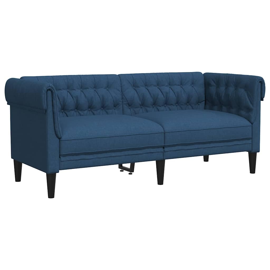VidaXL Chesterfield 2-zitsbank – premium blauwe stof