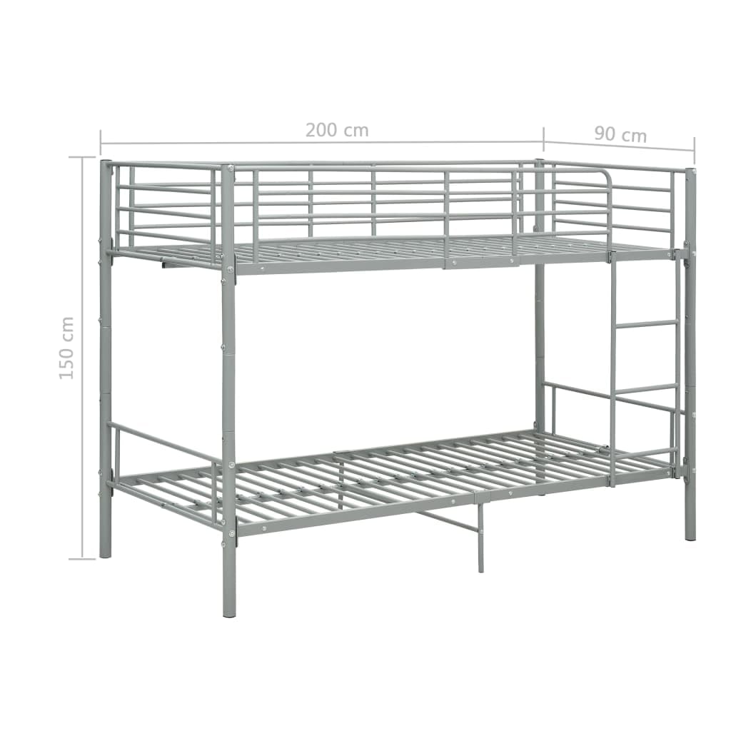 vidaXL Metalen stapelbed 90x200 – Ruimtebesparend