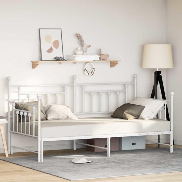 vidaXL Ruimtebesparend stapelbed met uittrekbed 90x190 cm – wit