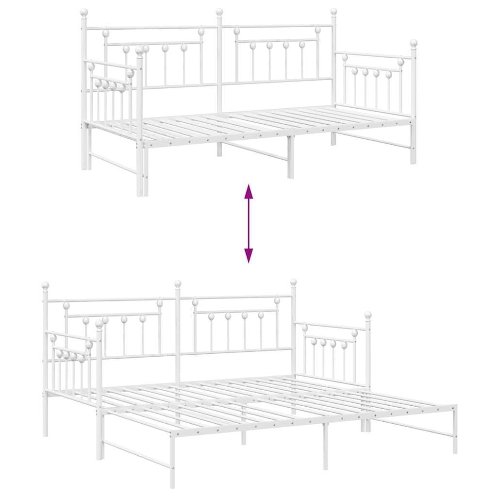 vidaXL Ruimtebesparend stapelbed met uittrekbed 90x190 cm – wit