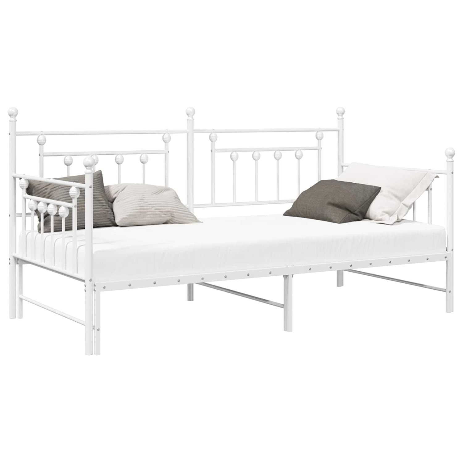 vidaXL Ruimtebesparend stapelbed met uittrekbed 90x190 cm – wit