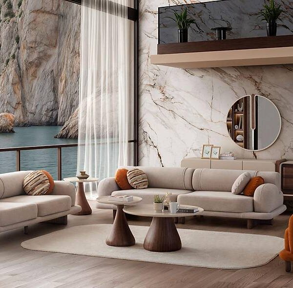 Voyage Bankstel – Luxe kwaliteit in crème-oranje
