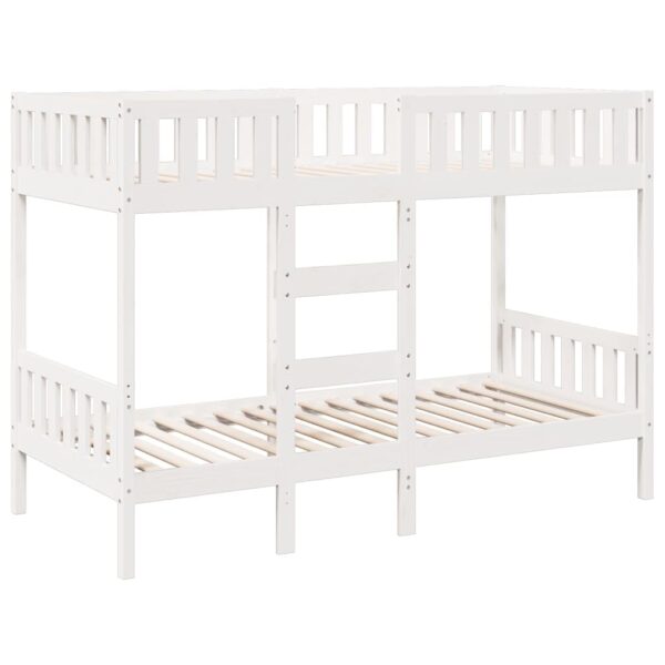 Wit massief grenen stapelbed 80x200 cm — duurzaam & stevig