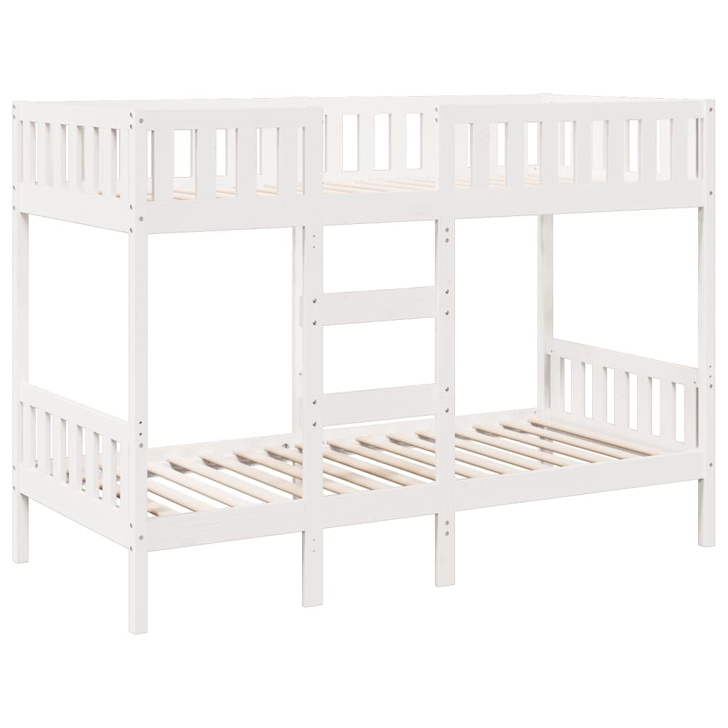 Wit massief grenen stapelbed 80x200 cm — duurzaam & stevig