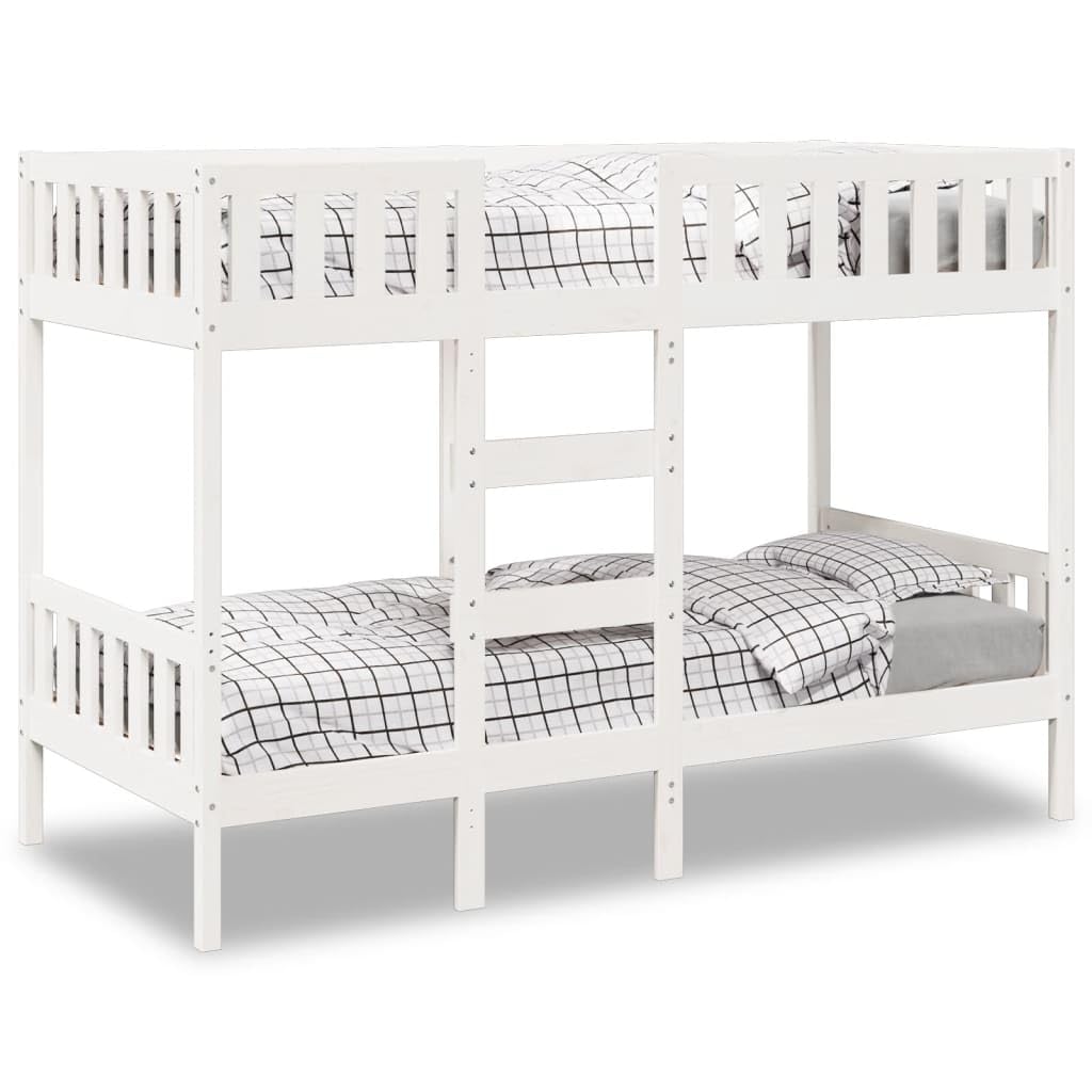 Wit massief grenen stapelbed 80x200 cm — duurzaam & stevig