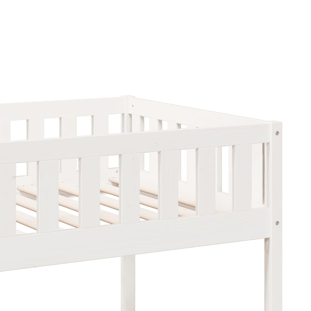 Wit massief grenen stapelbed 80x200 cm — duurzaam & stevig