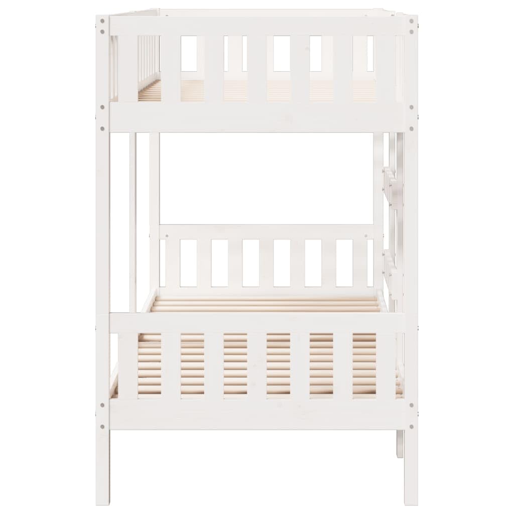 Wit massief grenen stapelbed 80x200 cm — duurzaam & stevig