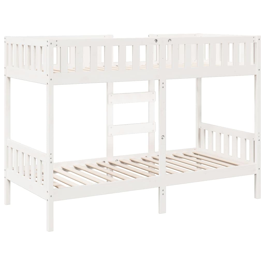 Wit massief grenen stapelbed 80x200 cm — duurzaam & stevig