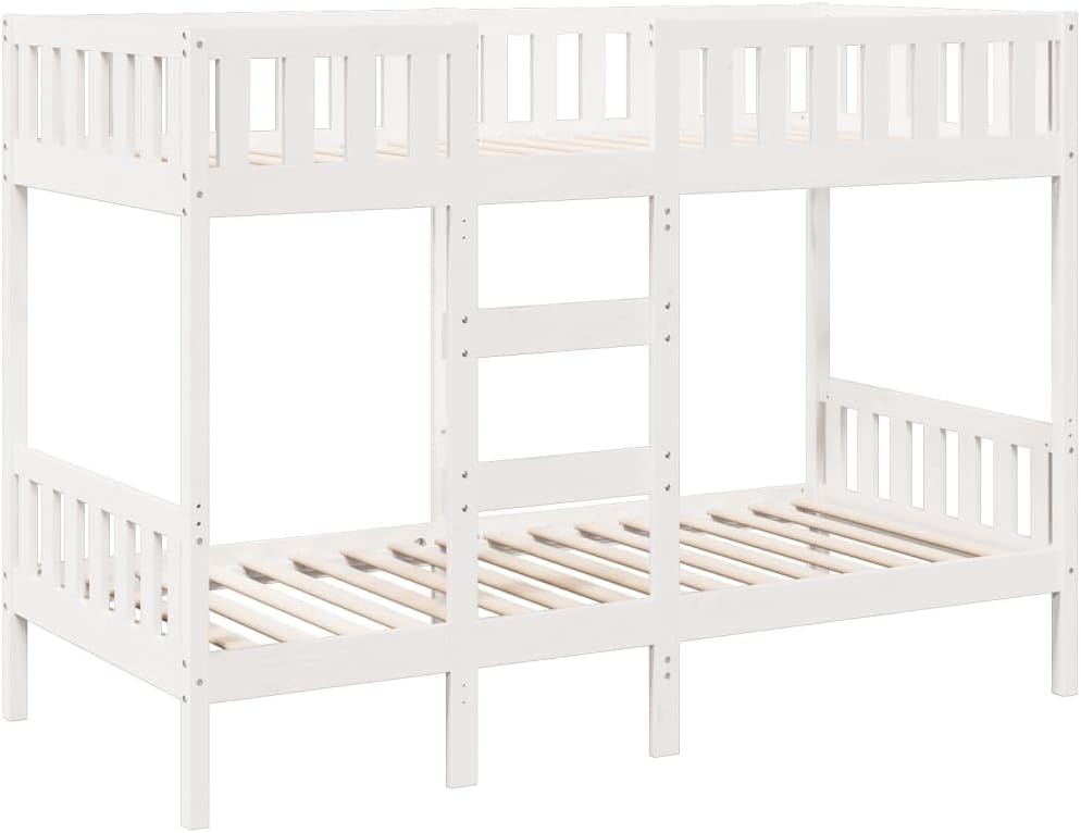 Wit massief grenen stapelbed 80x200 cm — duurzaam & stevig
