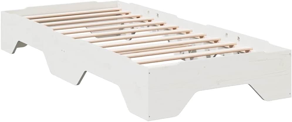 Wit massief houten stapelbed 75x190 cm – premium kwaliteit